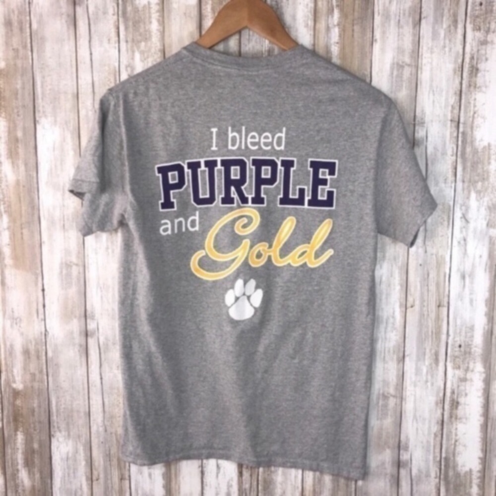 LSU Tigers I Bleed Purple Gold Tee Women’s Small NCAA Fan Shirt - Picture 3 of 5